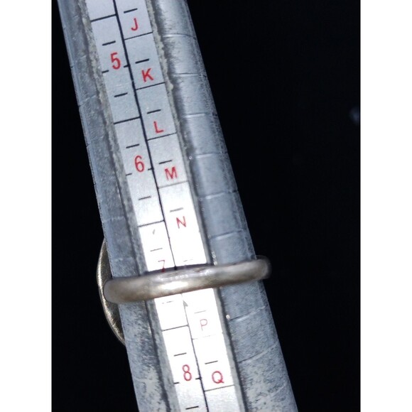 Men's Size 7 Silvertone Ring Retro Stone Looks Like Tiger Eye Stone - Picture 8 of 9